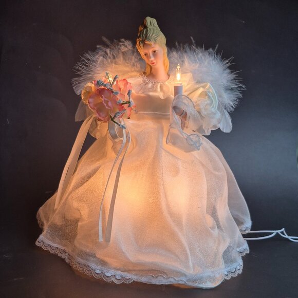 10 Light Porcelain Angel Tree Top - Picture 11 of 11